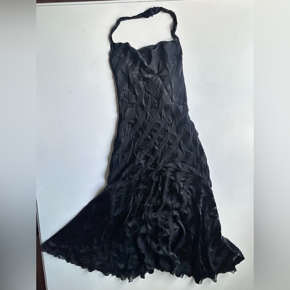 Betsey Johnson Dresses & Skirts - BETSEY JOHNSON Vintage Y2K Evening Black Halter Dress Sz 2